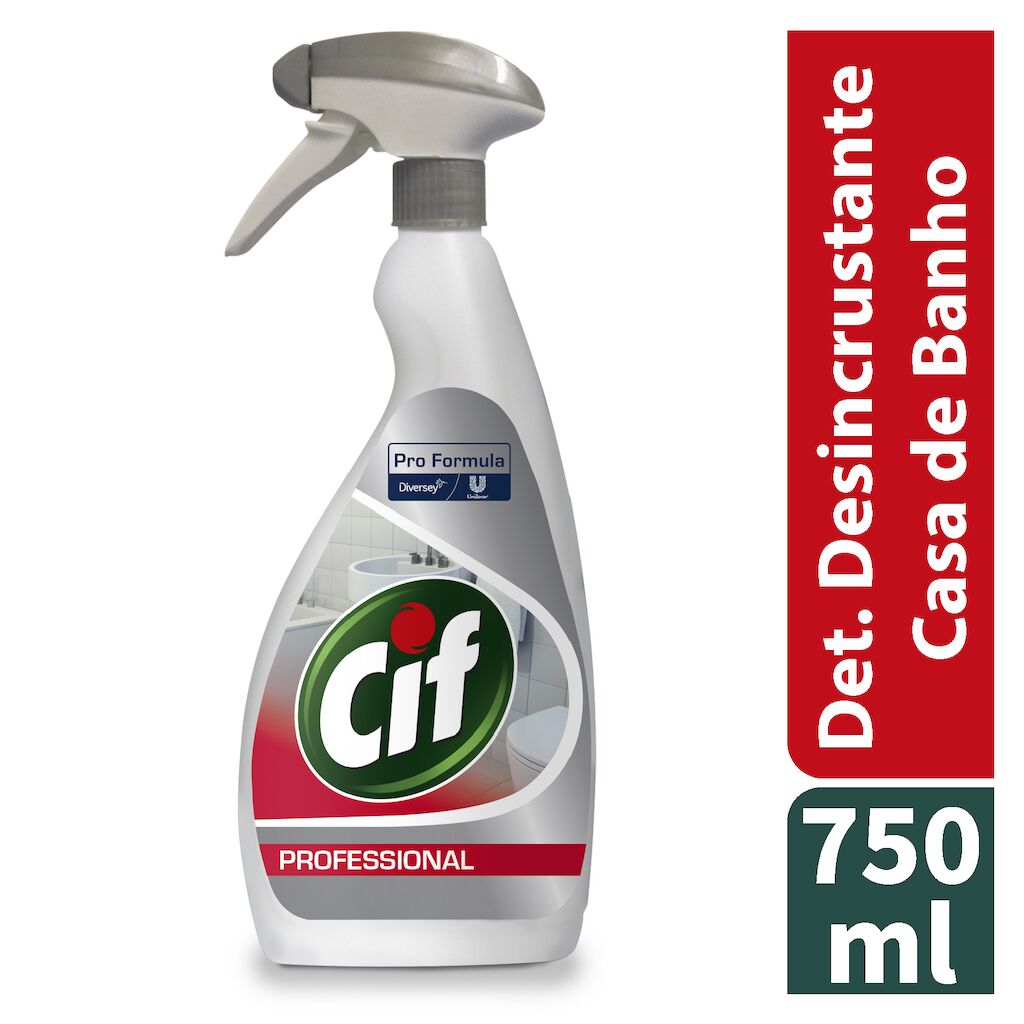 Cif PF 2in1 Detergente Desincrustante Casas de Banho 6x0.75L - Produto combinado de limpeza e desincrustante para casas de banho